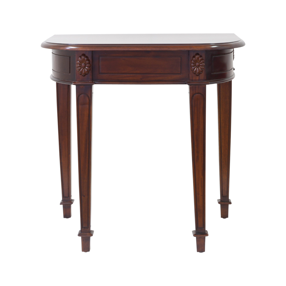 Antique Style Solid Mahogany Wood Semi, Large Round Hall Tables