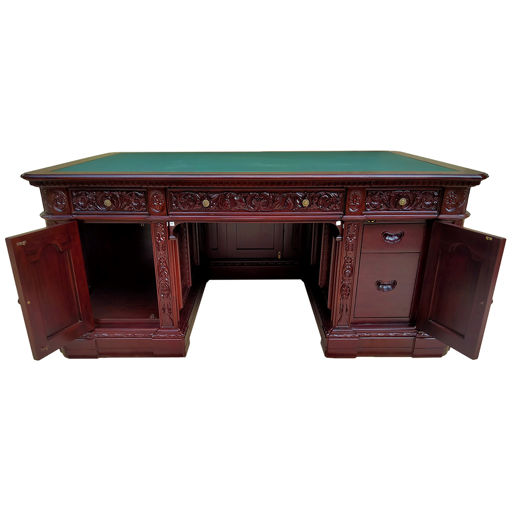 Mahogany Wood Resolute Desk Hand Carved Office Executive