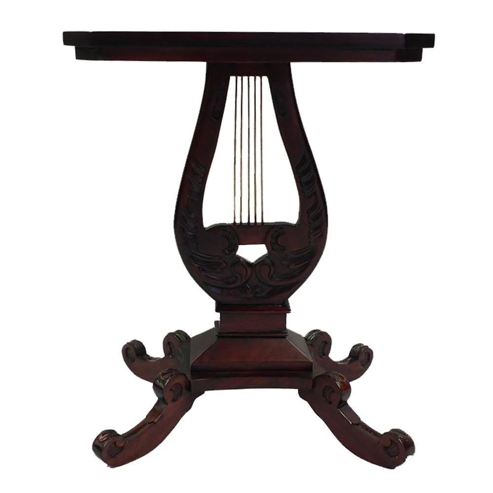 Details about   Solid Mahogany Wood Regency Lyre Side Table Antique Reproduction Style 