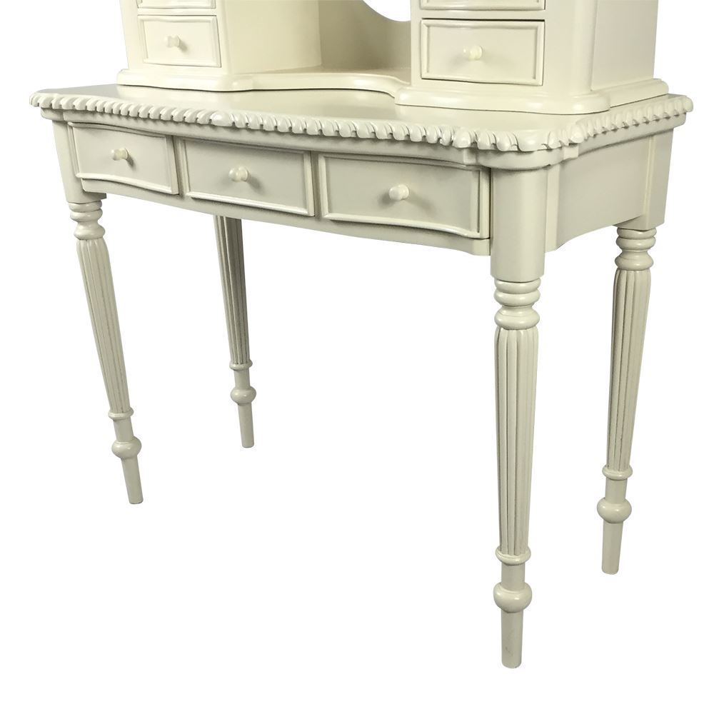 Solid Mahogany Wood Dressing Table with Mirror and Drawers Antique