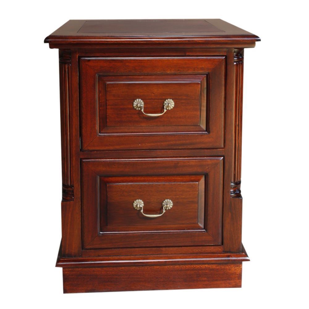 Solid Mahogany Wood 2 Drawers Filing with Insert