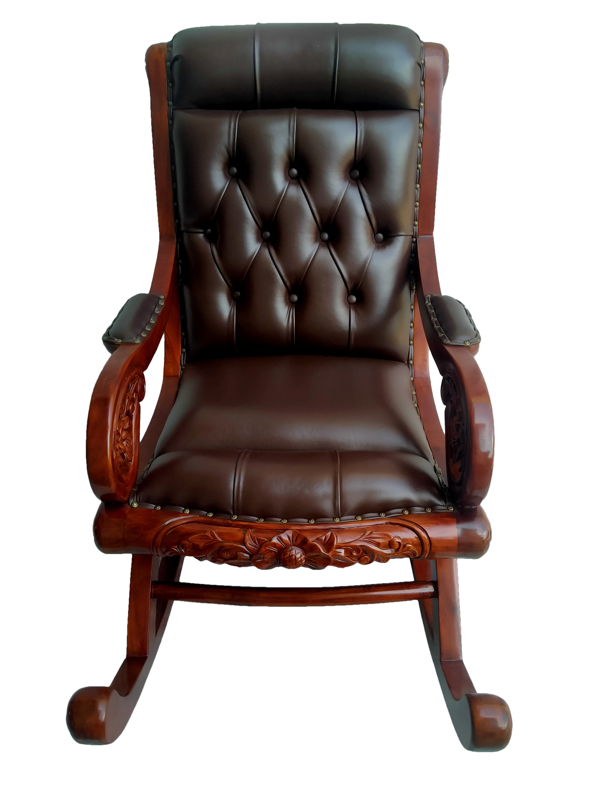 Hand Carved Rocking Chair Sofa Solid Mahogany Armchair