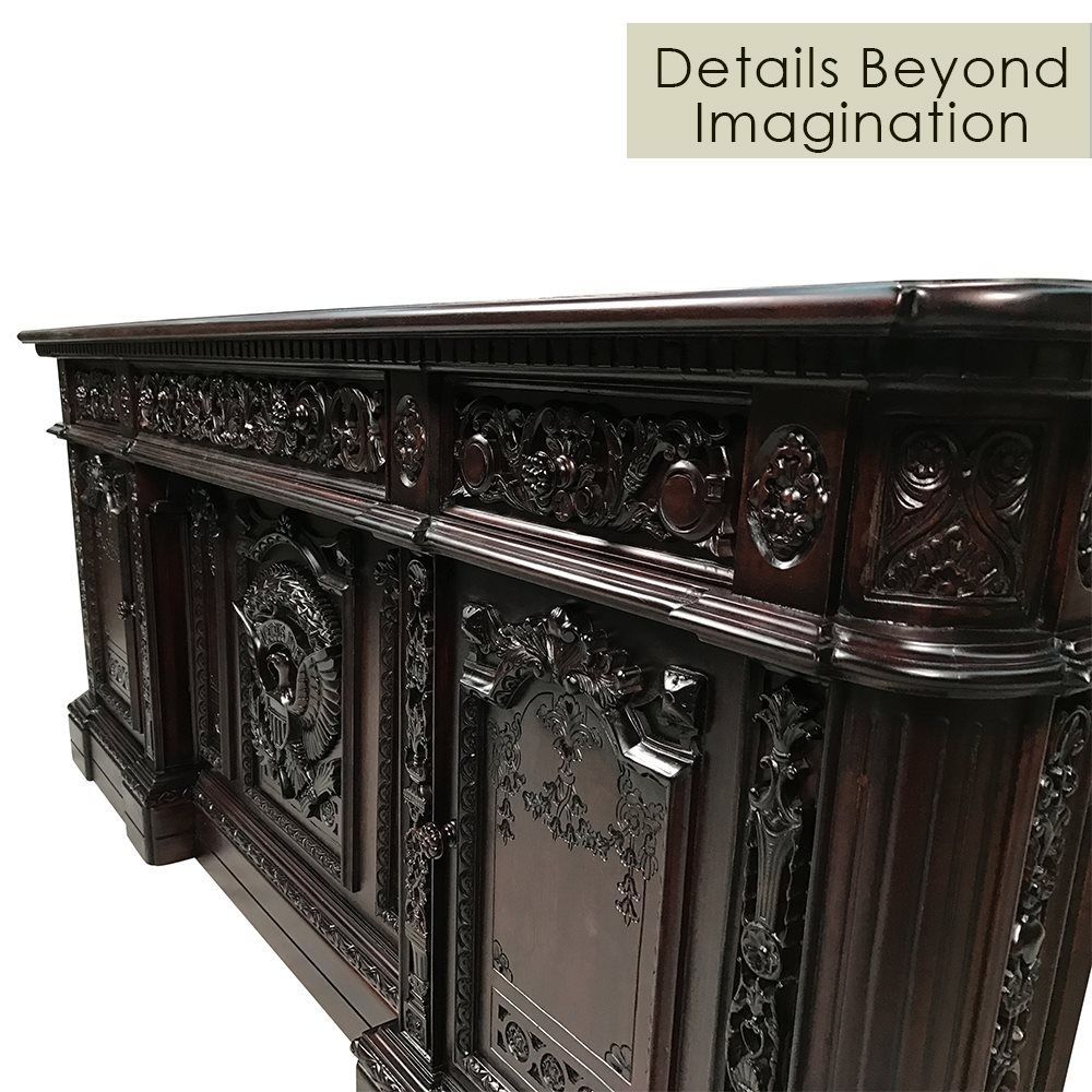 Mahogany Wood Resolute Desk Hand Carved Office Executive