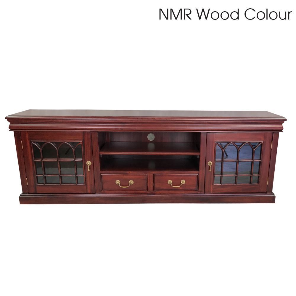 Antique Colonial Style Mahogany Wood 2 Door Tv Cabinet With