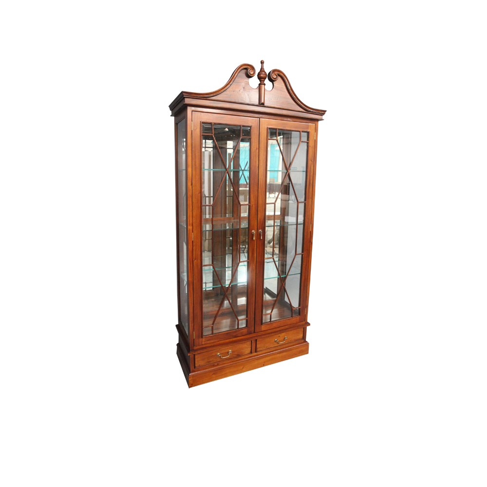 Solid Mahogany Wood 2 Doors Display Cabinet Antique Pre Order