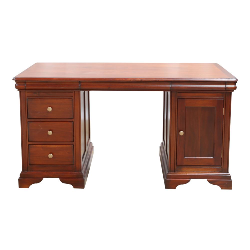 Solid Mahogany Wood Office Desk Antique Reproduction Design