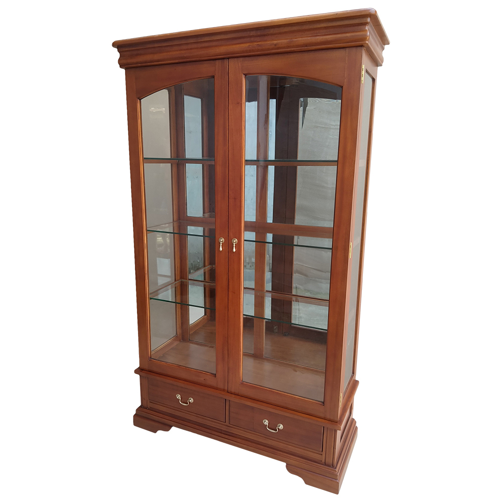 Solid Mahogany 2 Doors Display Cabinet Antique Reproduction Ebay