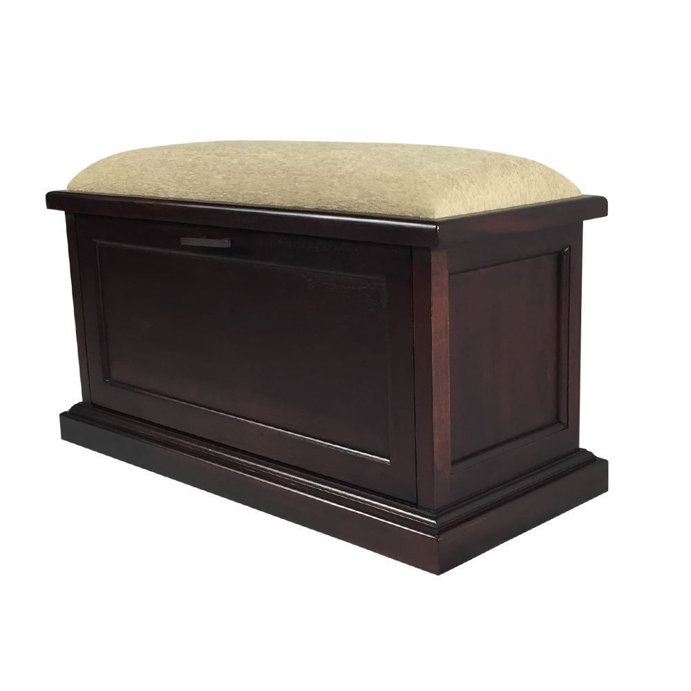 Mahogany Wood Shoe Cabinet Ottoman Antique reproduction style