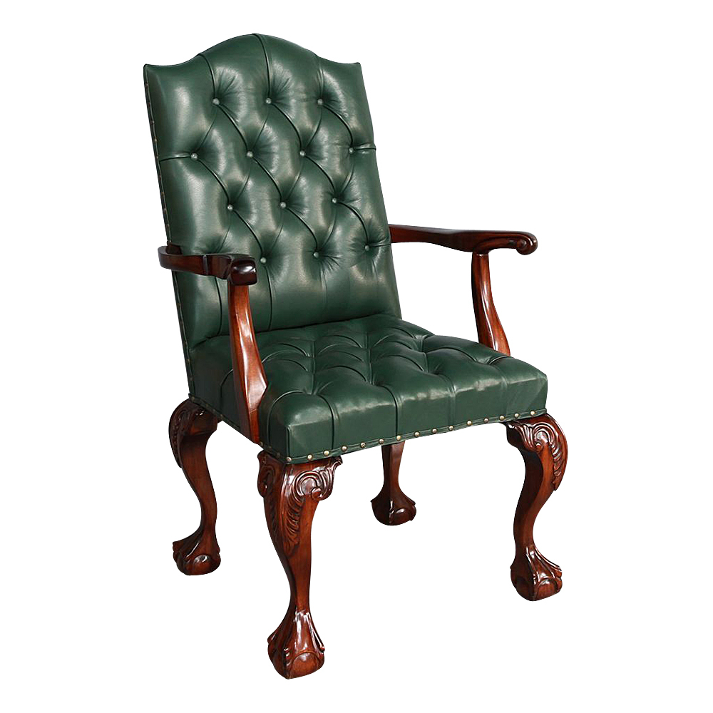 Solid Mahogany Wood Chippendale Chair Antique Reproduction