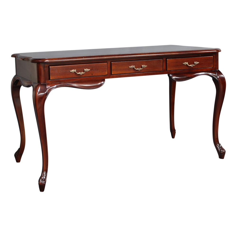 Solid Mahogany Wood Desk Home Office Antique French provincial