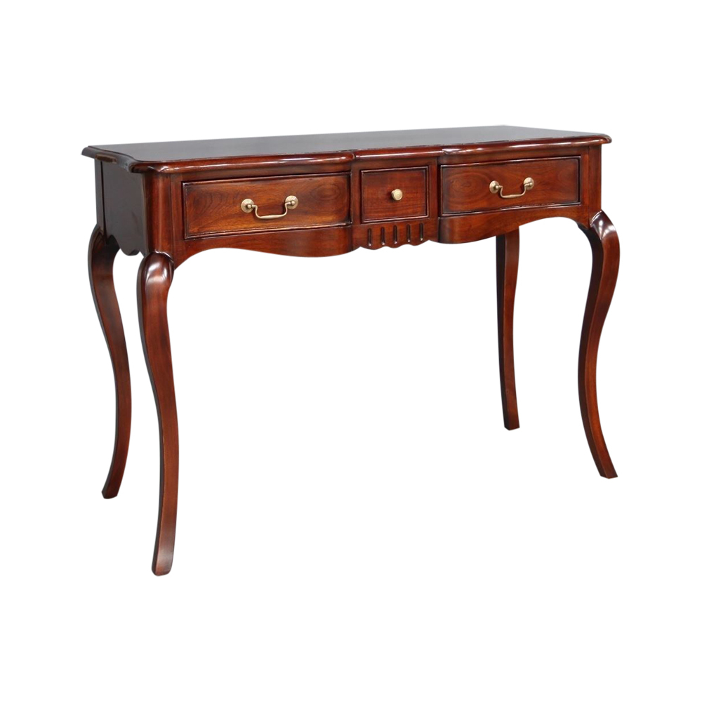 Solid Mahogany Wood Small Office Desk Antique French Provincial