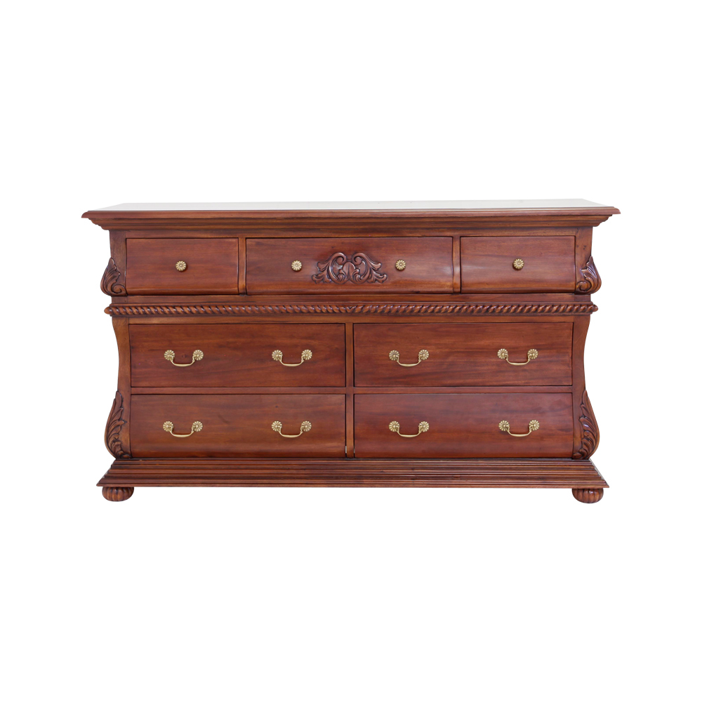Solid Mahogany Wood 7 Drawers Dynasty Dresser Bedroom Furniture