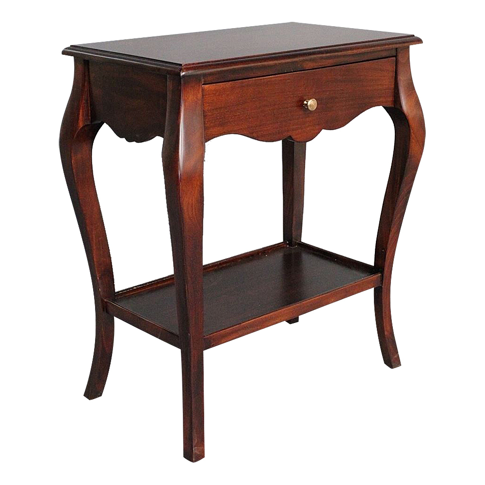 Solid Mahogany Wood Cabriole Leg Side Table Antique Reproduction Style