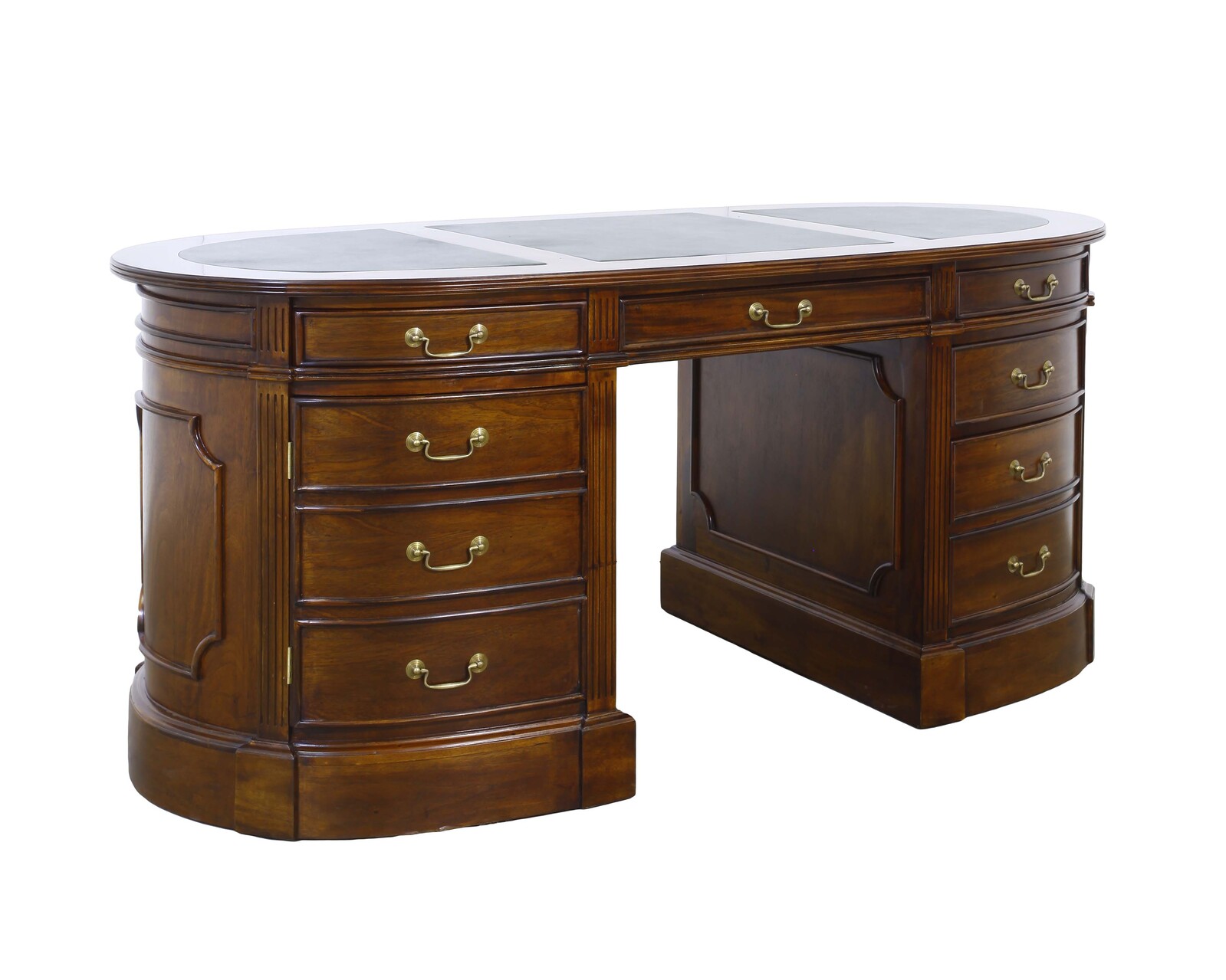 Solid Mahogany Oval Office Desk Antique Reproduction Design Pre