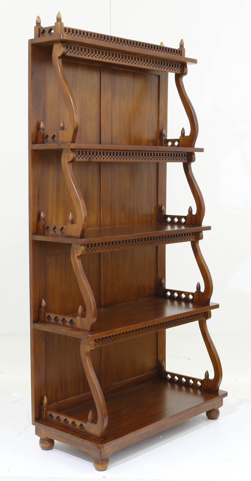 Antique Style Victorian Solid Mahogany Timber Waterfall Bookshelf
