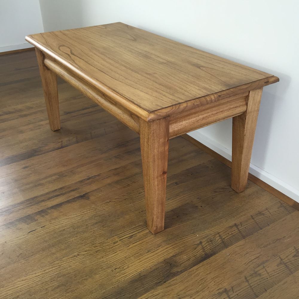 solid wood coffee table rectangular with side drawer