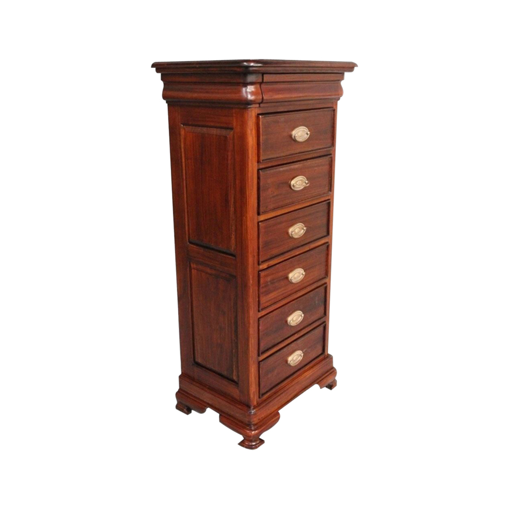 Mahogany Wood Vanessa 7 Drawers High Chest Tall Boy Antique