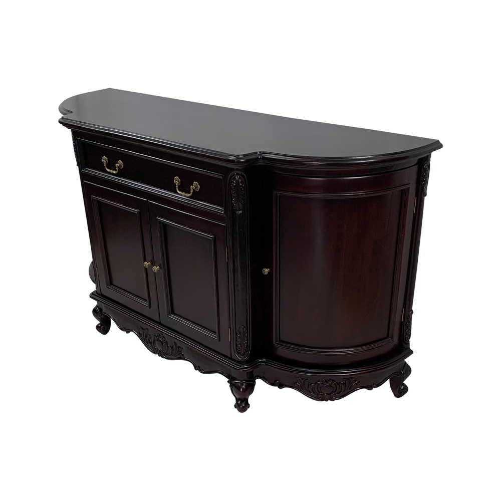 Curved shop buffet cabinet