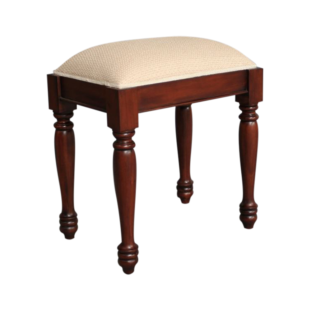Solid Mahogany Wood Bedroom Stool With, Wooden Bed Stool