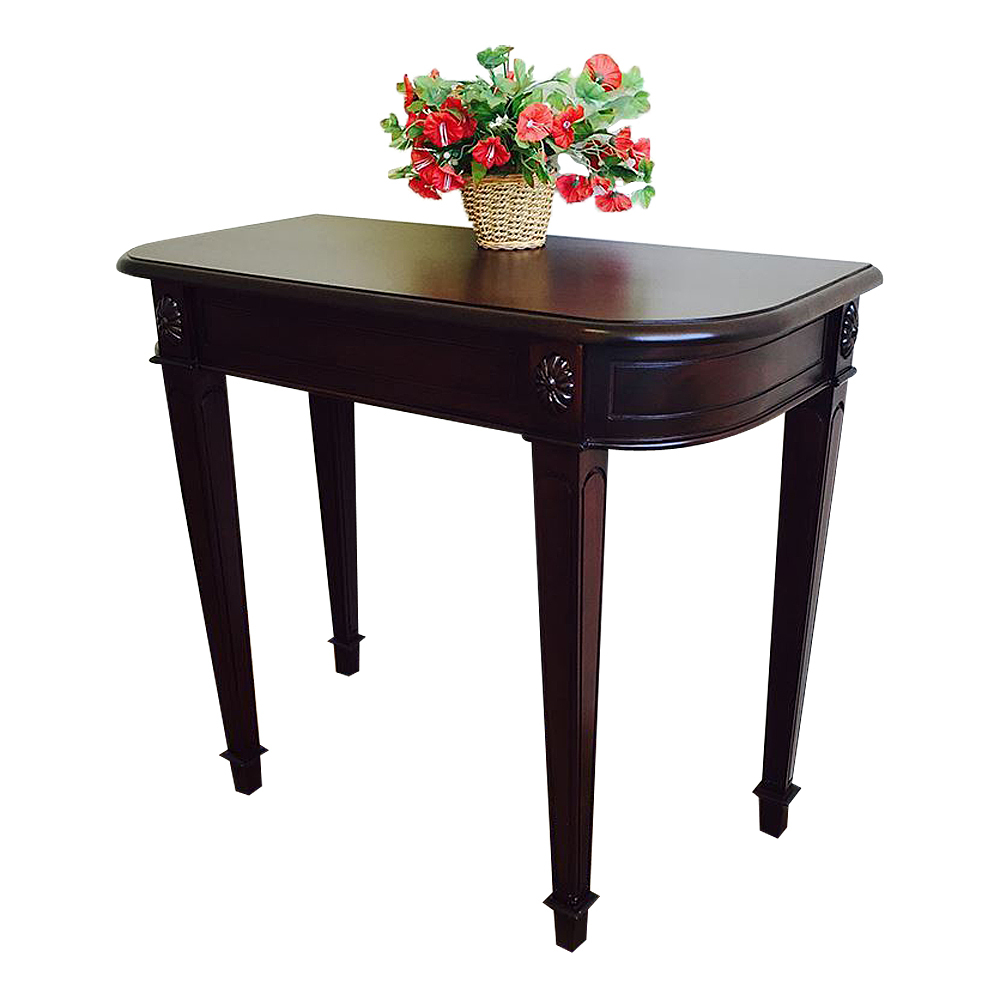Antique Style Solid Mahogany Wood Semi, Semi Circle Hall Table