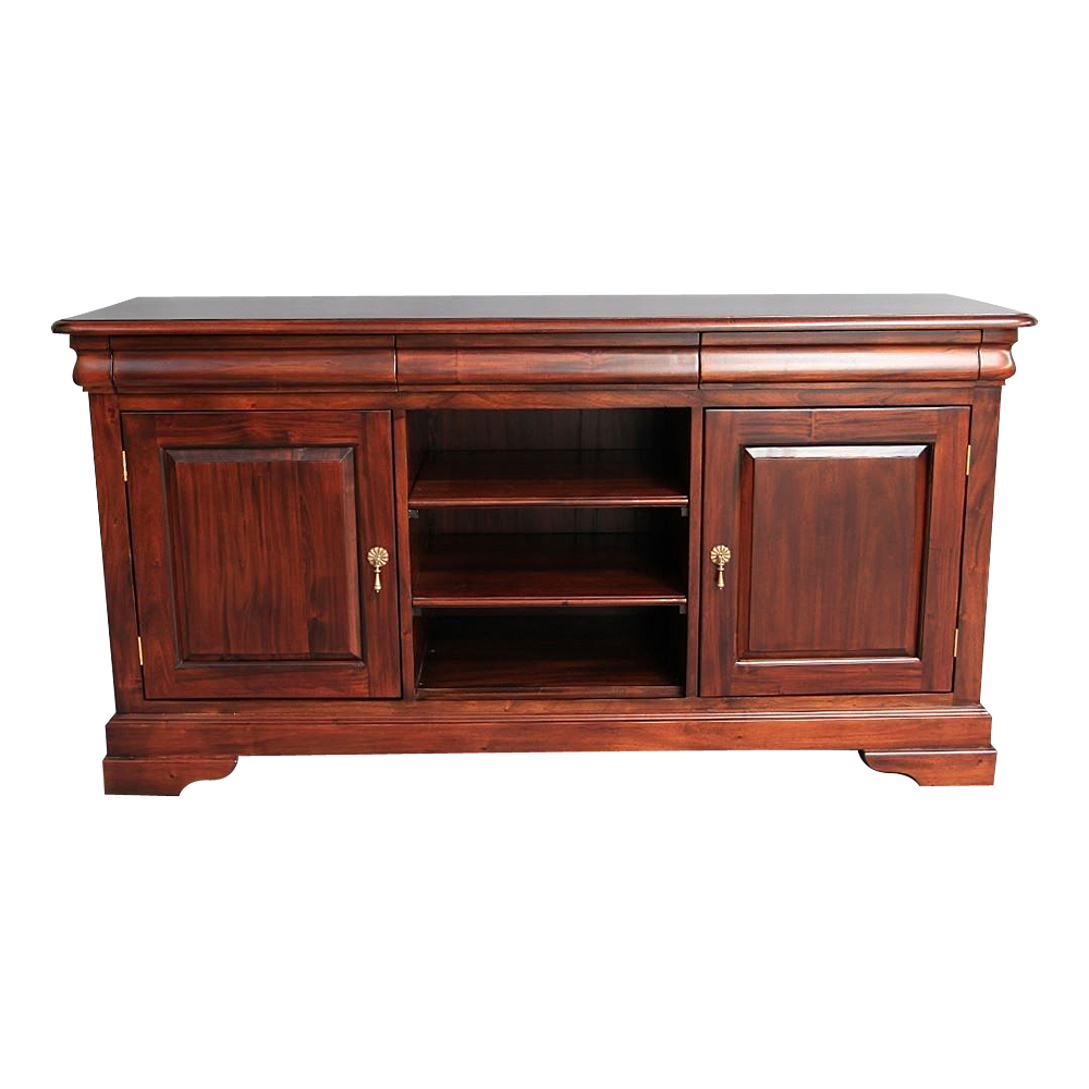 Solid Mahogany Wood Large Hi Tv Stand Cabinet Antique Reproduction