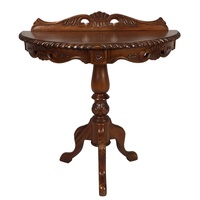 Mahogany Hand Carved Hall Table Half Moon
