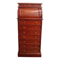 Mahogany Wood Chest Drawers With Roll Top Office Desk