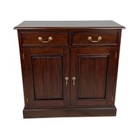 Solid Mahogany Wood Victorian 2 Doors, 2 Drawers Buffet