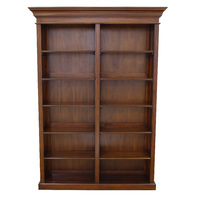 Solid Mahogany Wood Tall Bookshelf 