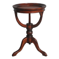 Solid Mahogany Wood Round Table With Tray 
