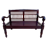 Solid Mahogany Wood 2 Seater Bench / Sofa 