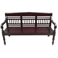 Solid Mahogany Wood 3 Seater Bench / Sofa