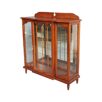 Solid Mahogany Wood Reproduction Style Low Display Vitrine / Glass Cabinet