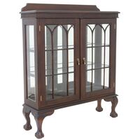 Solid Mahogany 2 Door Display Cabinet / Vitrine