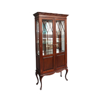 Solid Mahogany 2 Doors Cabriolet Display Cabinet