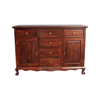 Solid Mahogany Wood Chippendale 2 Doors Buffet