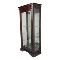 Solid Mahogany  Wood 1 Door Display Cabinet