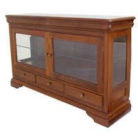 Solid Mahogany Wood 2 Doors Low Display Cabinet / Buffet 