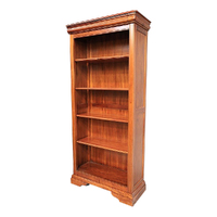 Solid Mahogany Wood Hidden Drawer Tall Bookshelf / PRE-ORDER