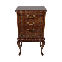 Mahogany Wood 4 Drawers Queen Anne Chest of Drawers