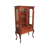 Solid Mahogany 2 Doors Display Vitrine Cabinet