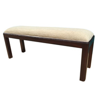 Mahogany Wood Reproduction Style Hand Carved Bed End Stool