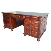 Solid Mahogany Wood Large Partners Writing Desk Office Furniture Pre-Order
