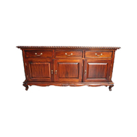 Solid Mahogany Wood 3 Door Queen Ann Buffet