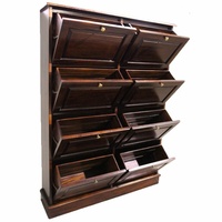 Mahogany Wood Large Shoe / Hall Cabinet