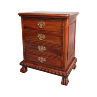 Solid Mahogany Wood Chippendale Bedside Table