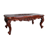 Solid Mahogany Wood Hand Carved Coffee Table Antique Reproduction Louis Style