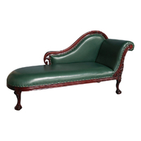Solid Mahogany Wood Chippendale Chaise Lounge / Love Seat