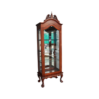 Solid Mahogany 1 Door Chippendale Display Cabinet 