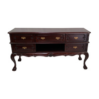Solid Mahogany Wood Chippendale TV Cabinet